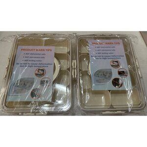 LOT of 2 Aurdeayl Brand 8-pc. Snack Bowls w/Handle & Clear Lid Beige Color (NEW)